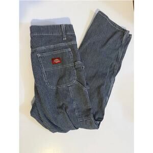 VTG Dickies Womens Carpenter Pants Size 9/29 Blue & White Model CP20R